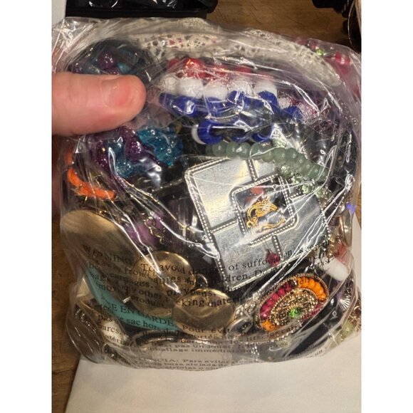 Mixed Craft & Scrap Jewelry Lot 3.31 Lbs With Charms Beads & Chains For DIY Proj - Picture 10 of 12